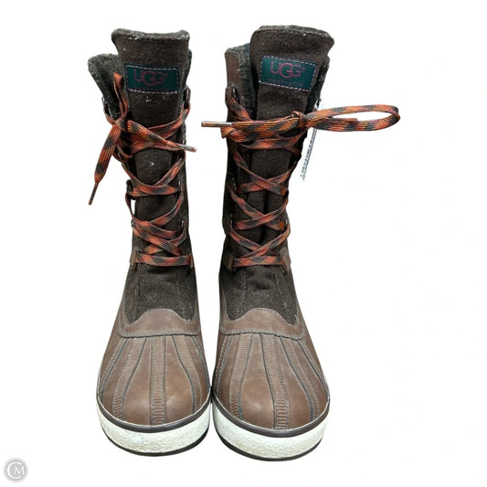 Boots Designer By Ugg In Brown, Size: 8