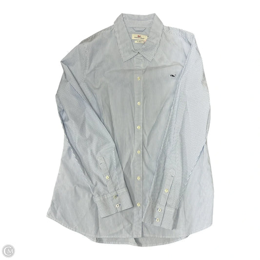 Blouse Long Sleeve By Vineyard Vines In Blue, Size: 10