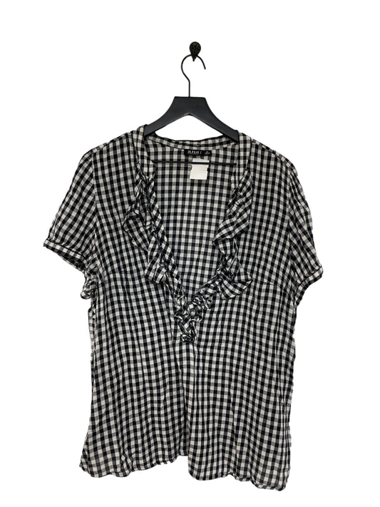 Black & White Top Short Sleeve Ana, Size 2x