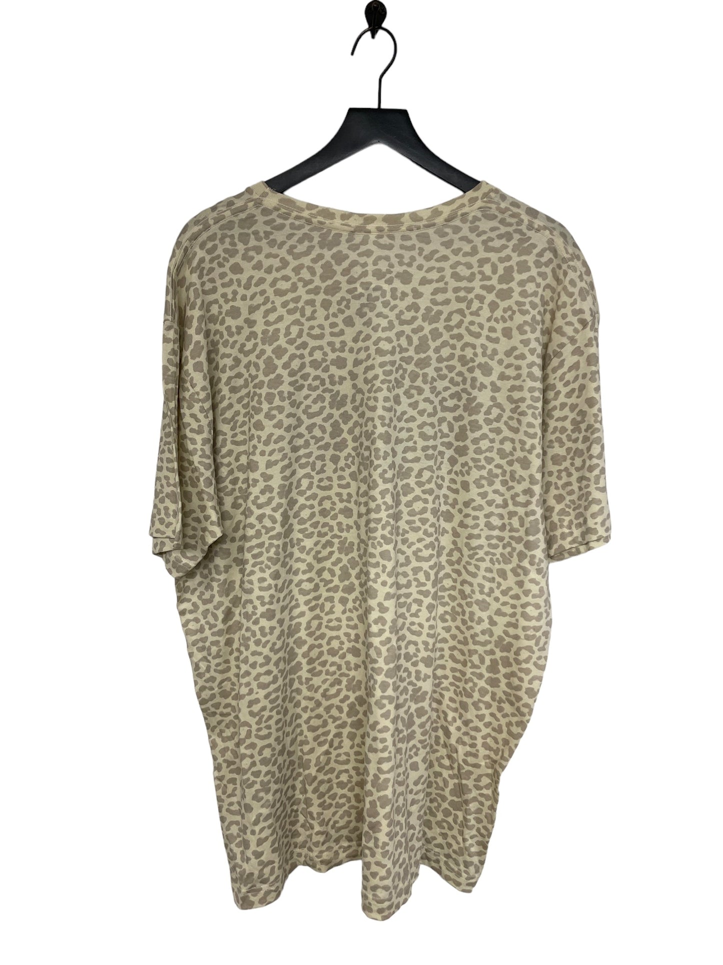 Leopard Print Top Short Sleeve Basic Clothes Mentor, Size 2x