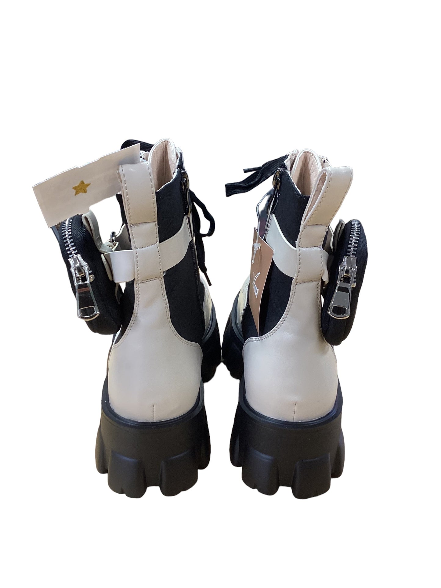 Black & White Boots Combat Cmb, Size 11