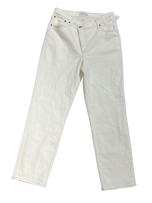 White Denim Jeans Straight Abercrombie And Fitch, Size 12
