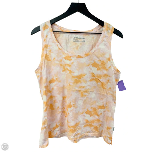 Athletic Tank Top By Eddie Bauer In Orange & Pink, Size: L