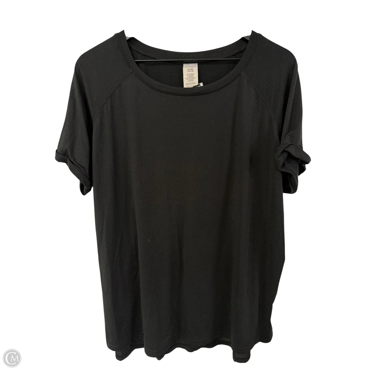 Athletic Top Short Sleeve By Avia In Black, Size: Xl