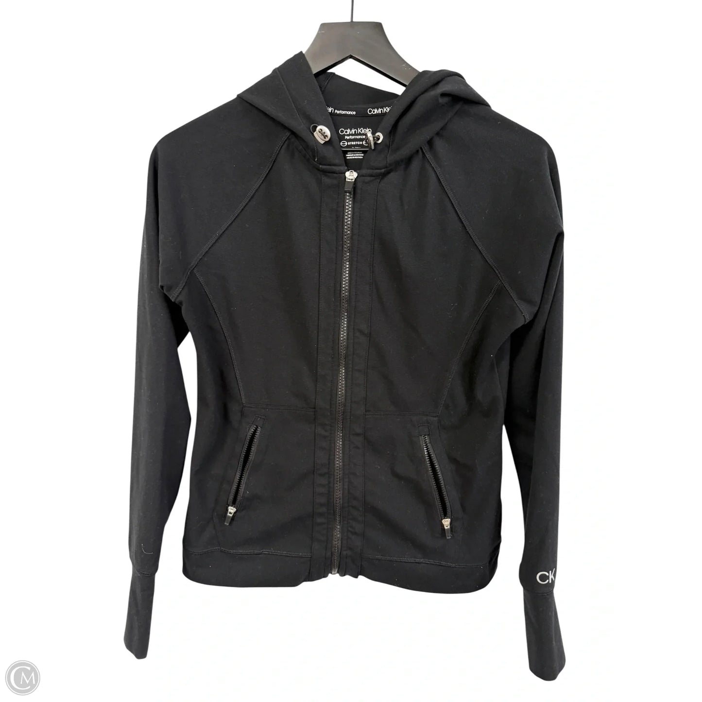 Athletic Jacket By Calvin Klein Performance In Black, Size: S