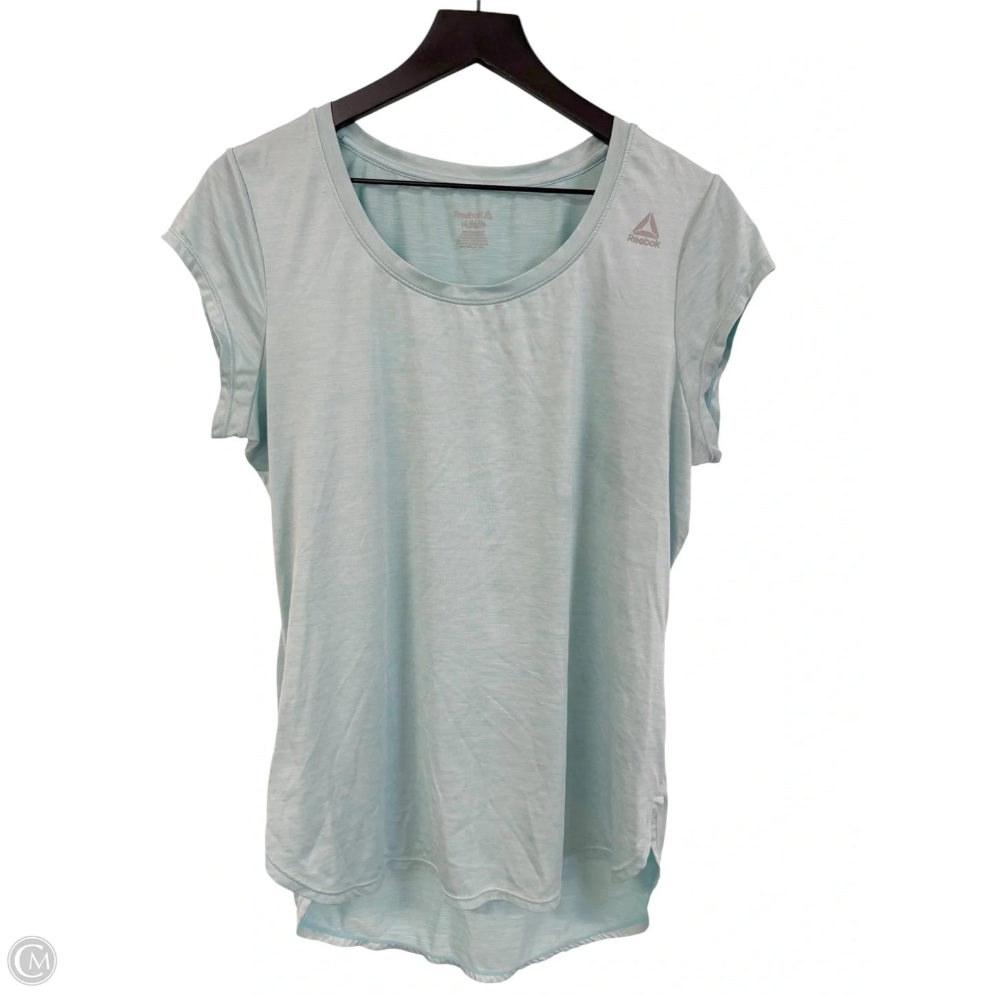 Athletic Top Short Sleeve By Reebok In Blue, Size: L