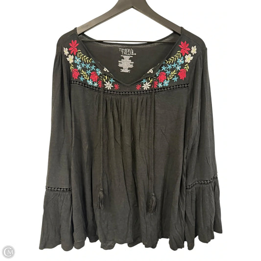 Top Long Sleeve By Time And Tru In Black, Size: L