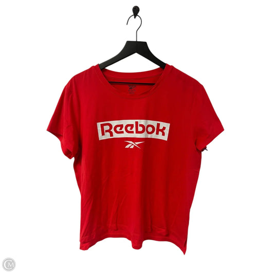 Athletic Top Short Sleeve By Reebok In Red, Size: Xl