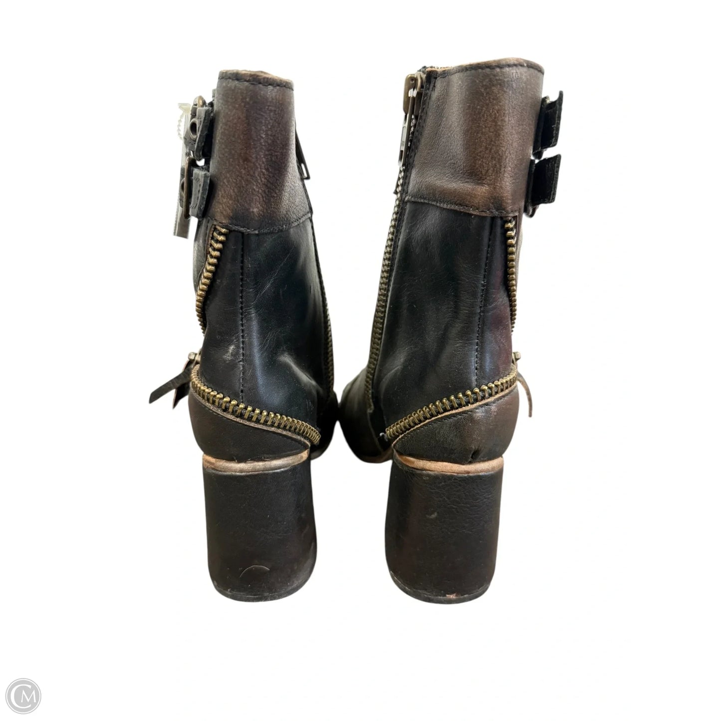 Sandals Heels Block By Freebird In Brown, Size: 10