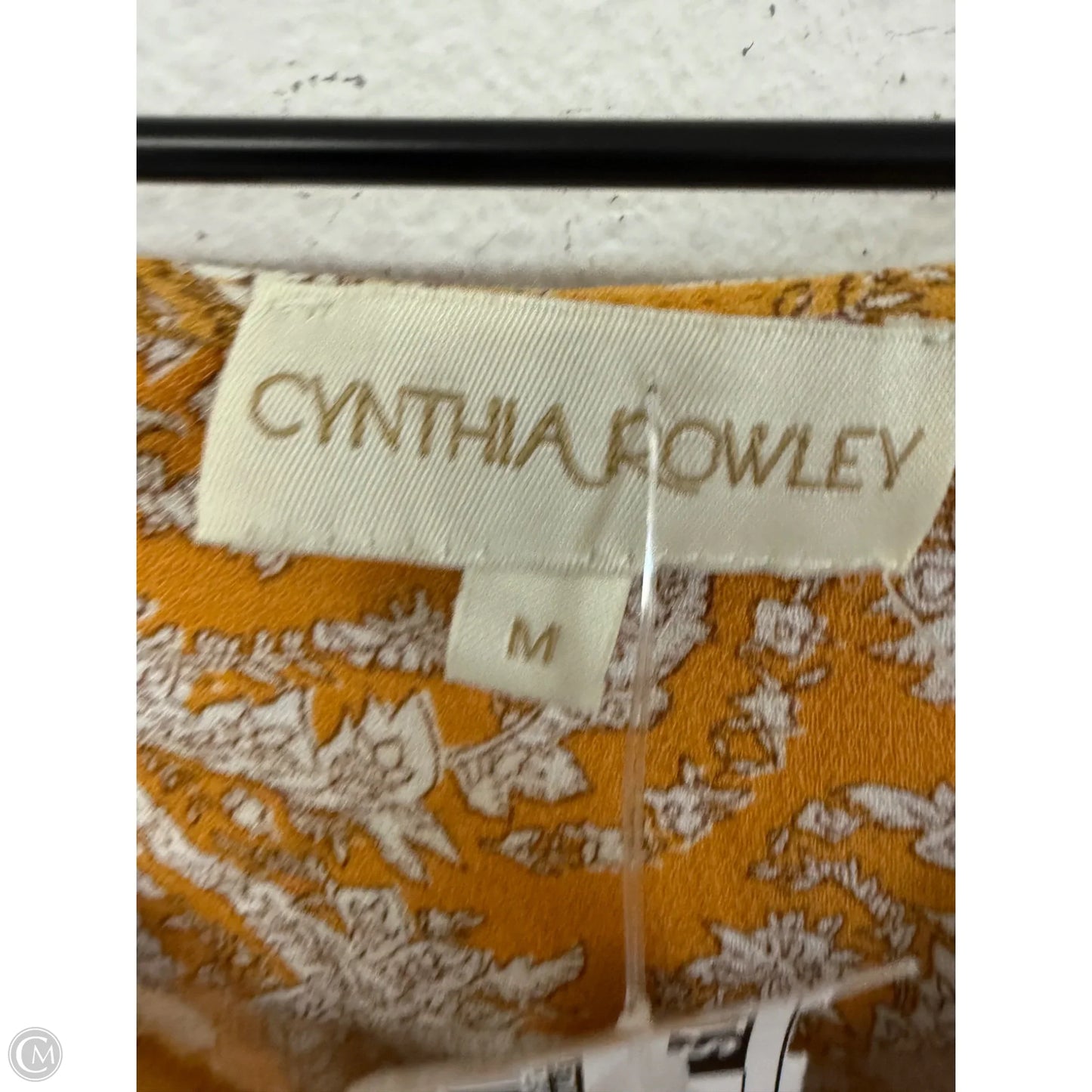 Top Short Sleeve By Cynthia Rowley In White & Yellow, Size: M