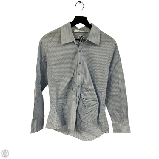 Blouse Long Sleeve By Astr In Blue & White, Size: Xs