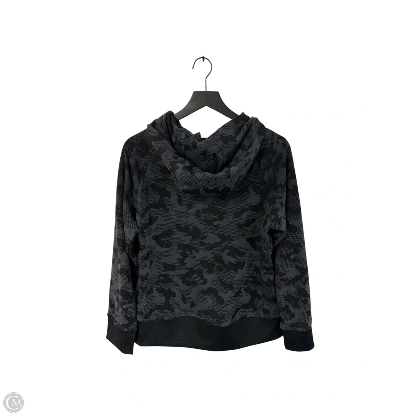 Sweatshirt Hoodie By Zyia In Black & Grey, Size: M