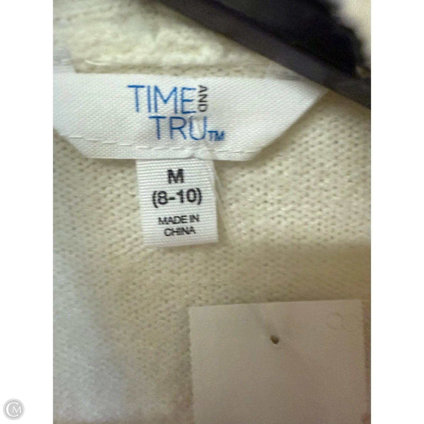 Sweater Cardigan By Time And Tru In Pink & White, Size: M