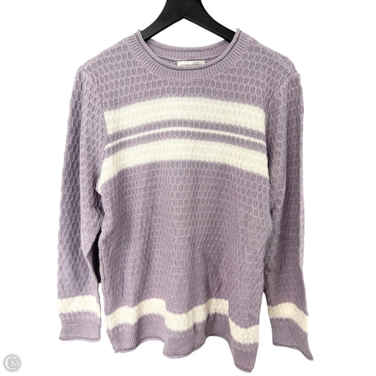 Sweater By Christopher And Banks In Purple & White, Size: Xl