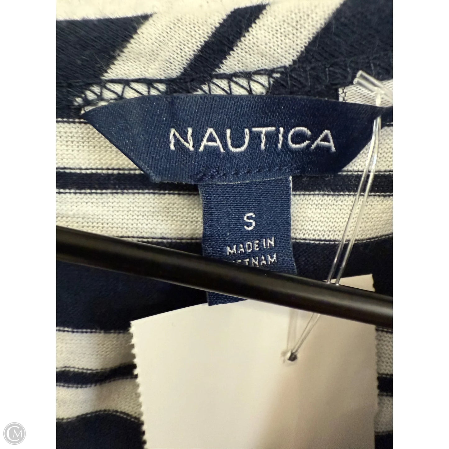 Top Short Sleeve Basic By Nautica In Blue & White, Size: S