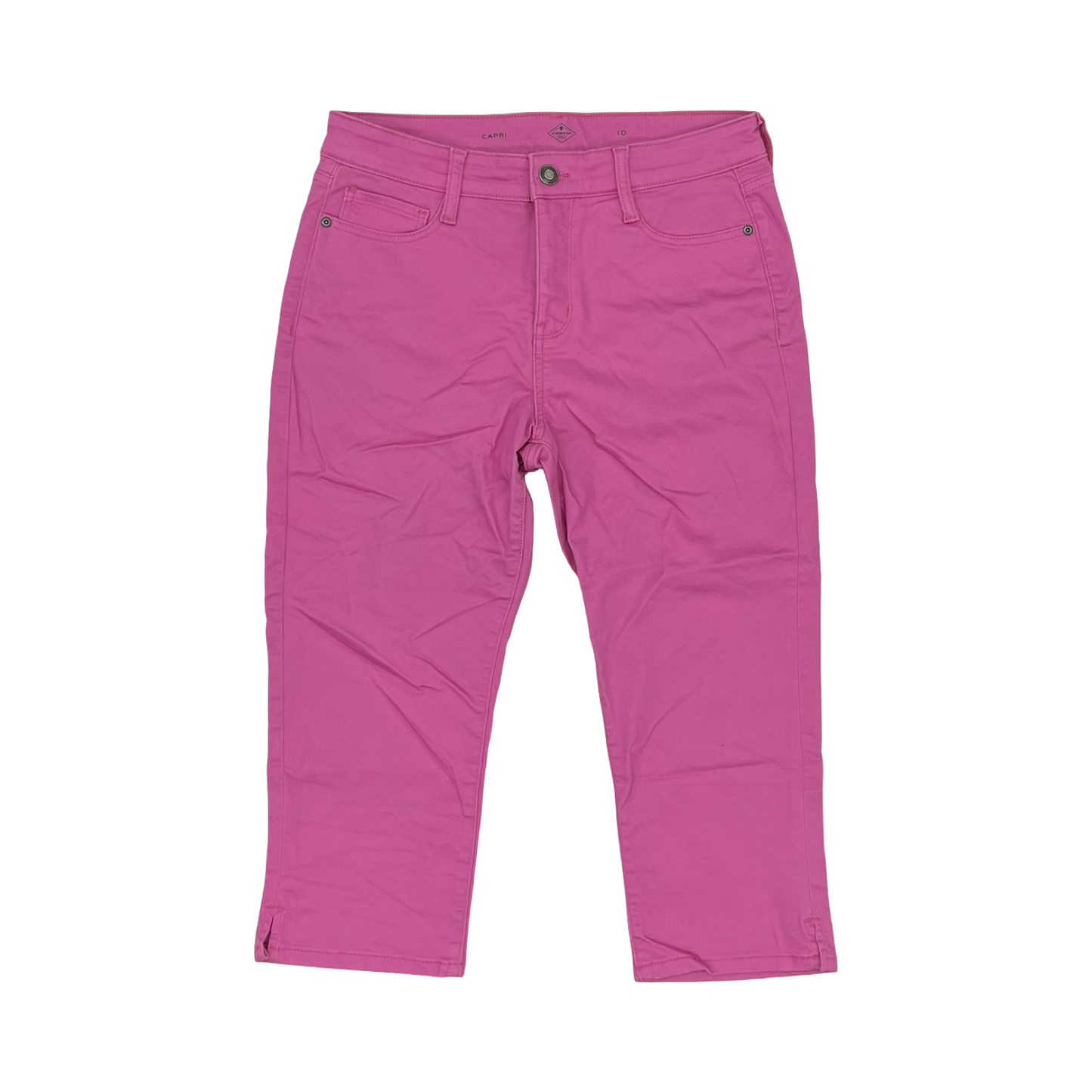 Jeans Cropped By St Johns Bay In Pink Denim, Size:10