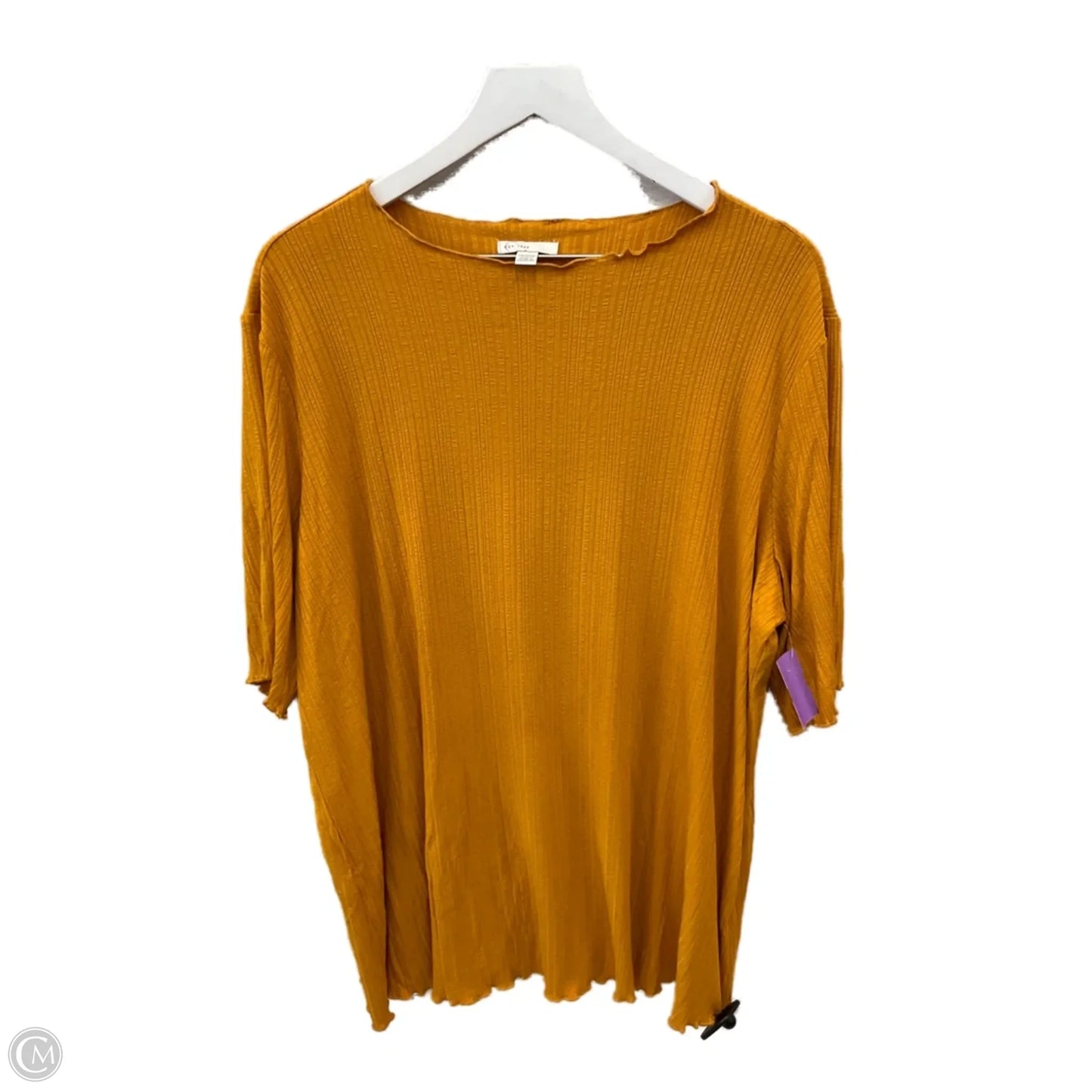 Top Short Sleeve By Cato In Yellow, Size: 1x