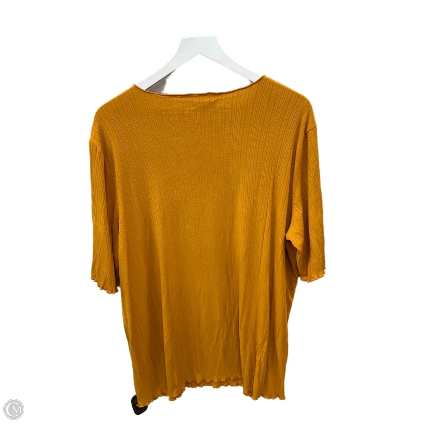 Top Short Sleeve By Cato In Yellow, Size: 1x