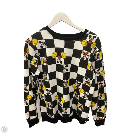 Sweatshirt Crewneck By Disney In Black & White, Size: S
