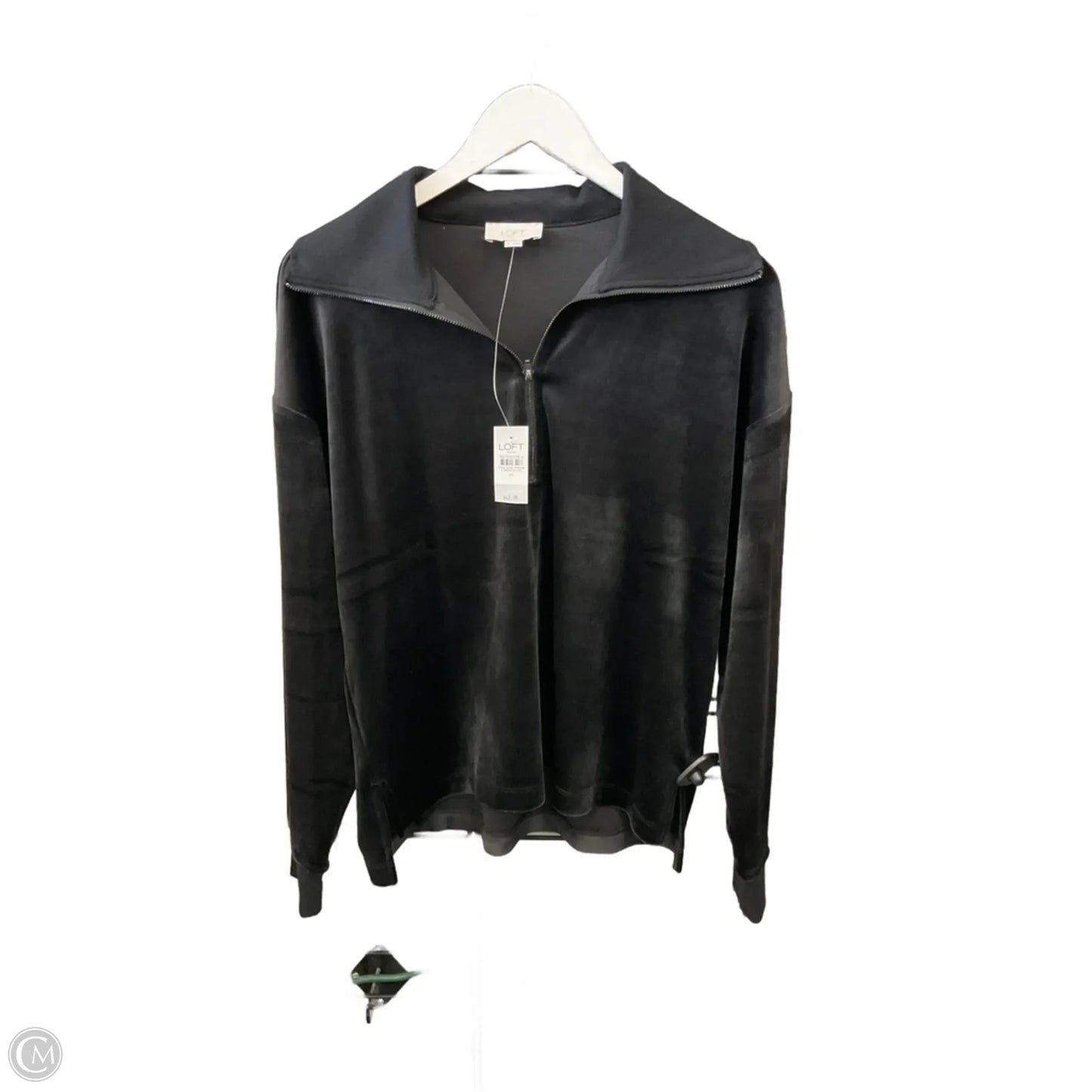 Sweatshirt Collar By Loft In Black, Size: M