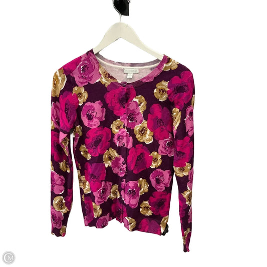 Sweater Cardigan By Charter Club In Pink & Purple, Size: M