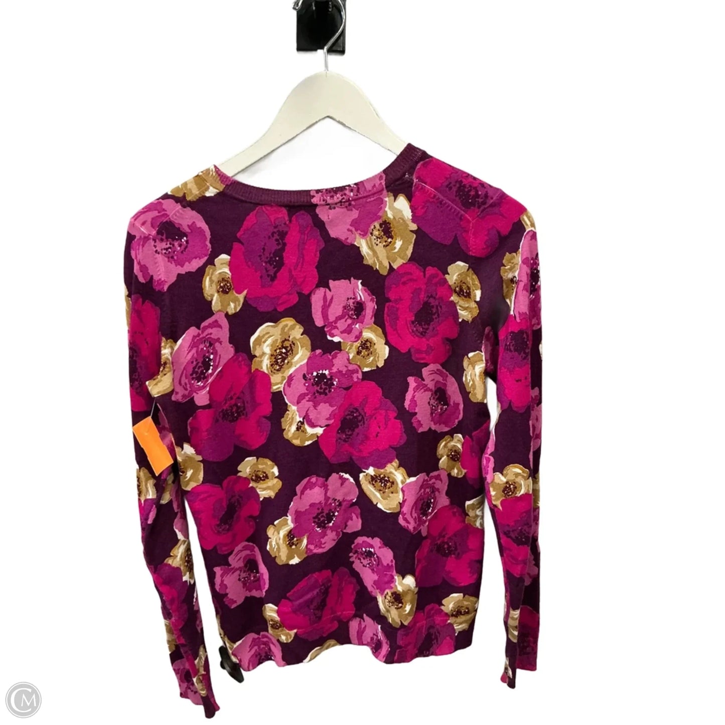 Sweater Cardigan By Charter Club In Pink & Purple, Size: M