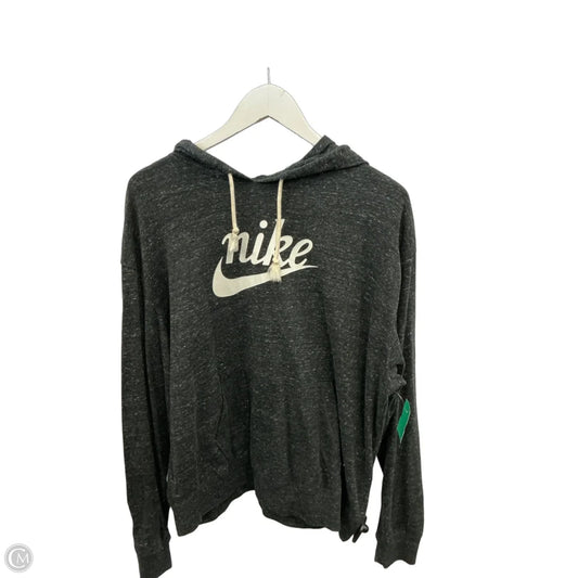 Athletic Top Long Sleeve Hoodie By Nike Apparel In Grey, Size: Xl