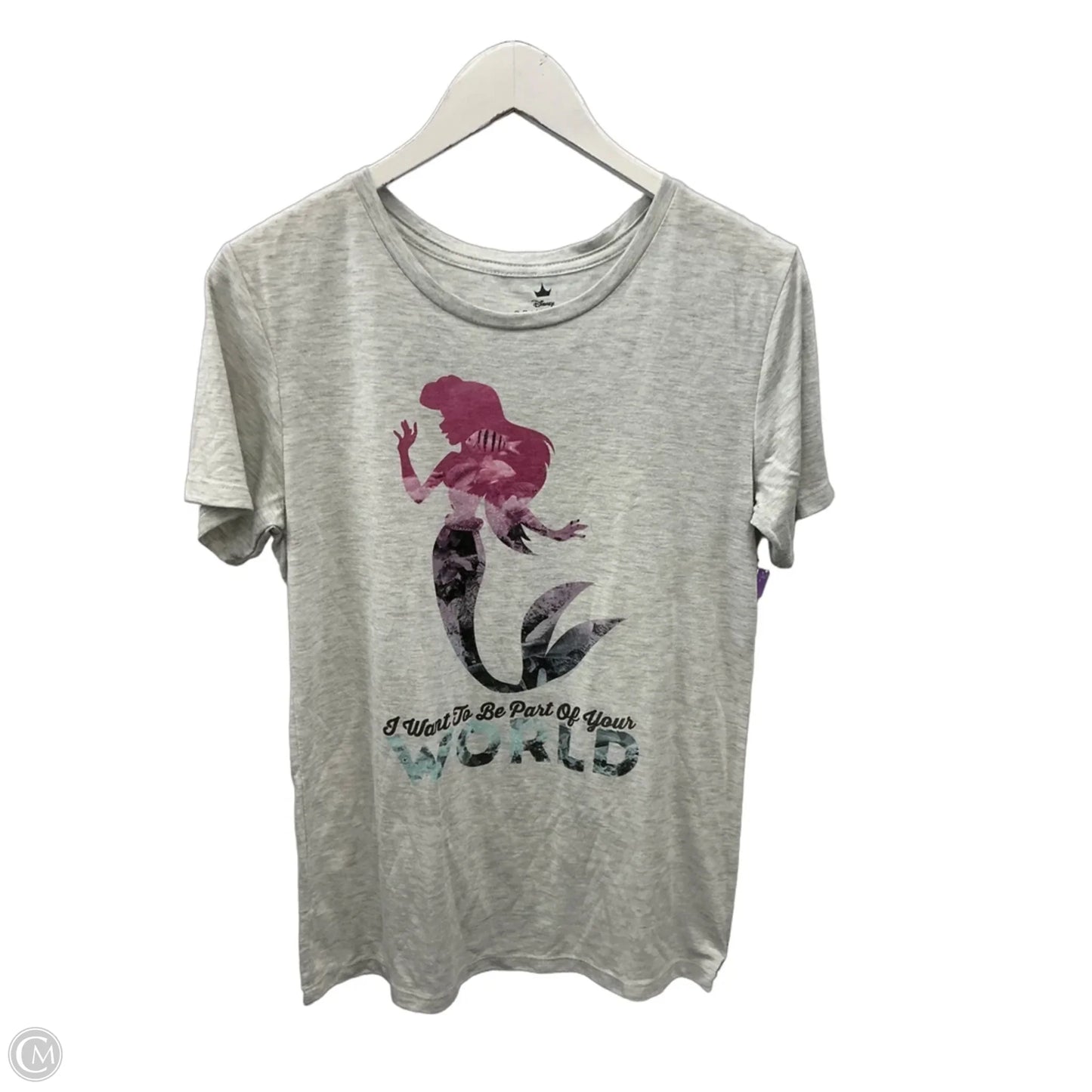 Top Short Sleeve By Disney Store In Grey, Size: L