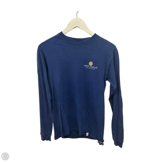 Top Long Sleeve By Simply Southern In Navy, Size: S