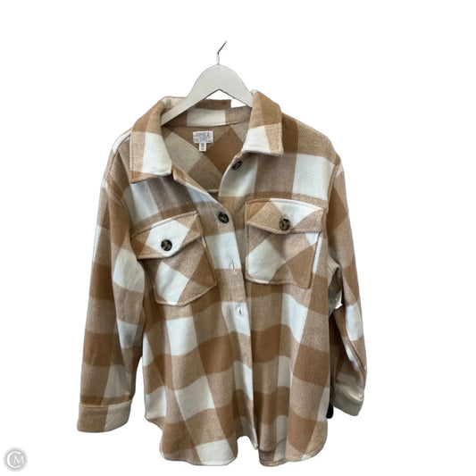 Jacket Shirt By Time And Tru In Tan, Size: Xxl