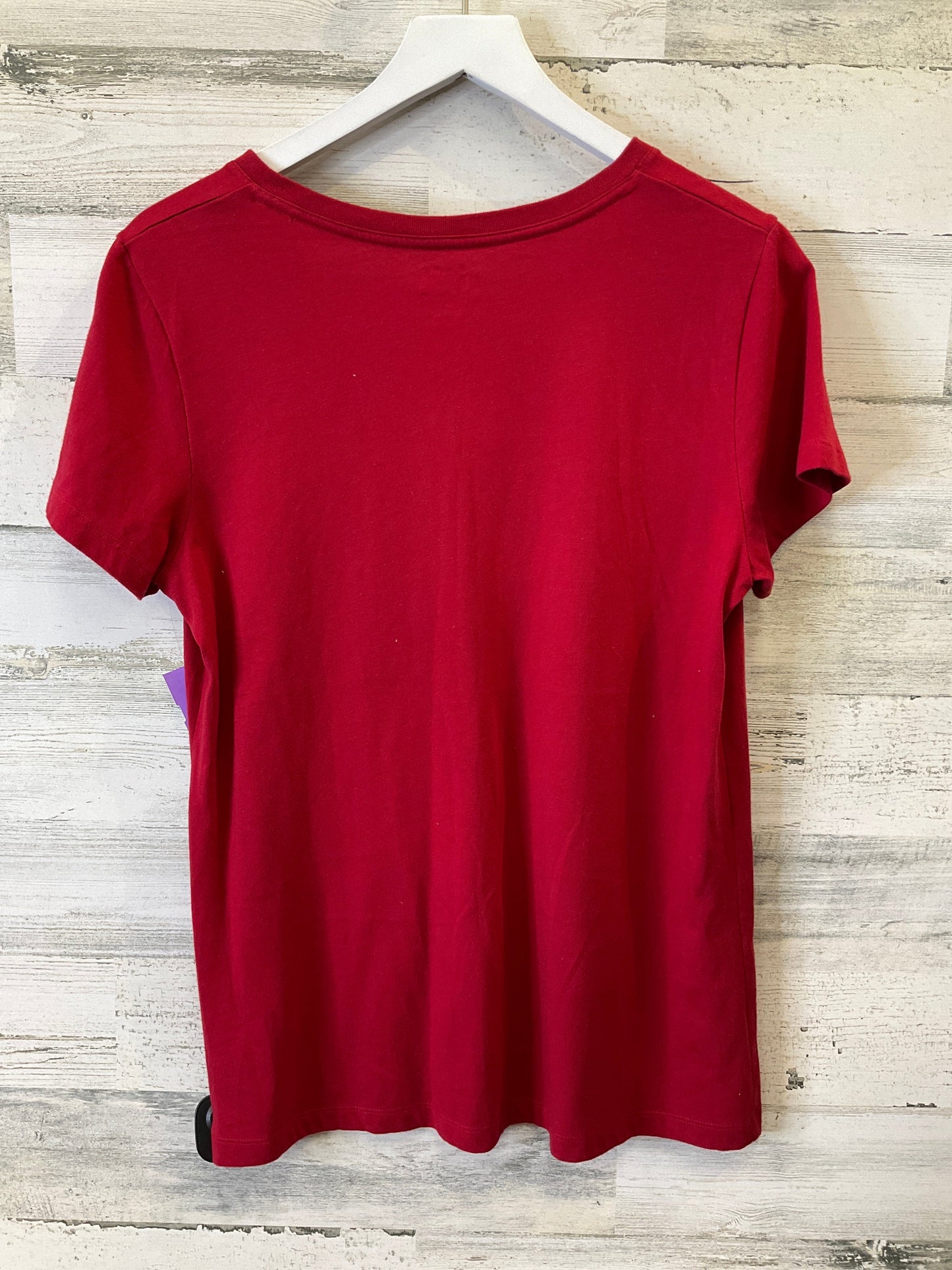 Red Top Short Sleeve Clothes Mentor, Size M