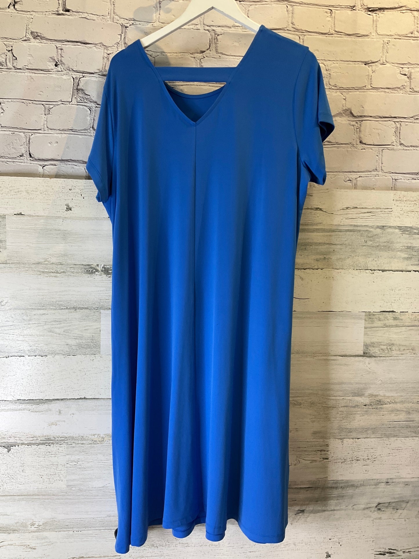 Blue Dress Casual Midi Susan Graver, Size 1x