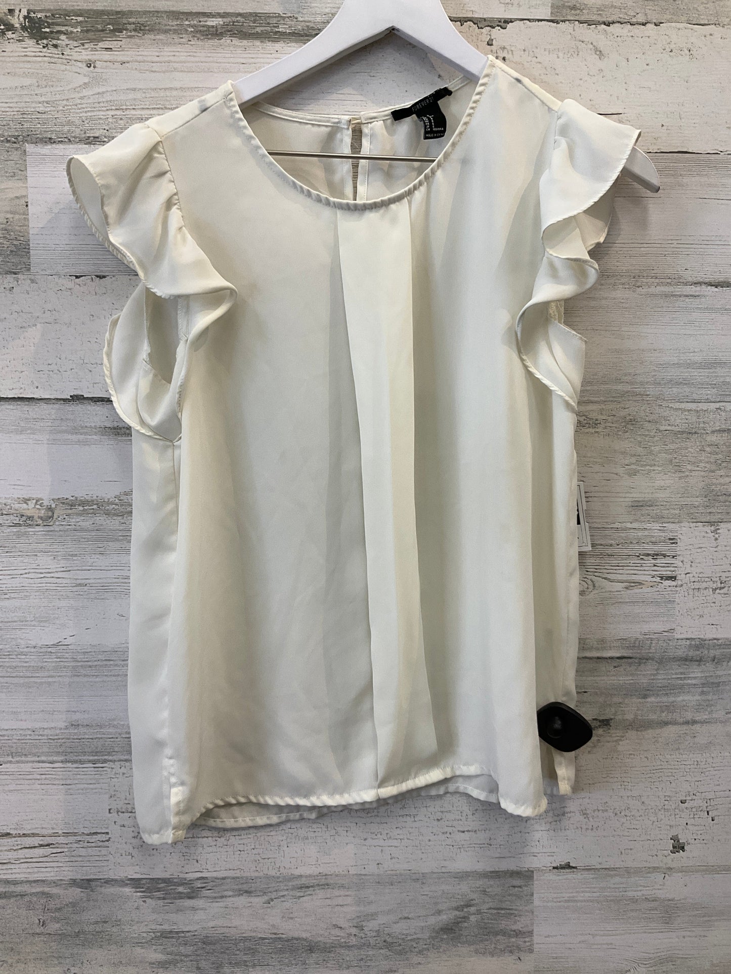 Cream Top Short Sleeve Forever 21, Size S