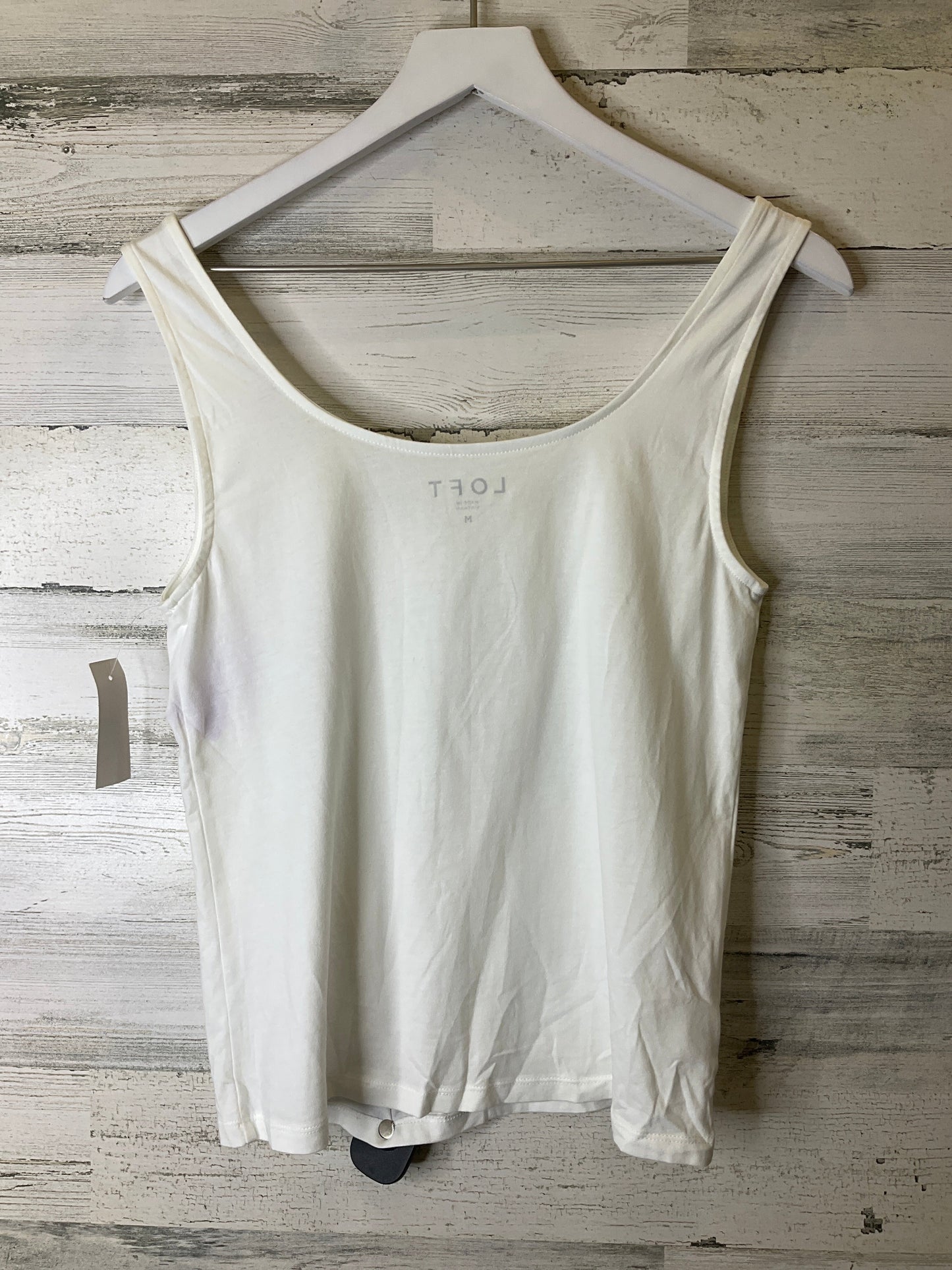 White Top Sleeveless Loft, Size M