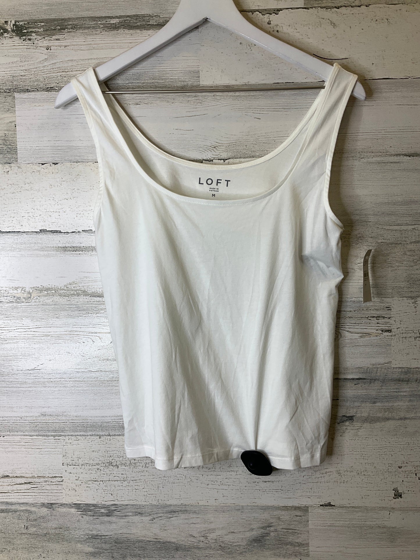 White Top Sleeveless Loft, Size M