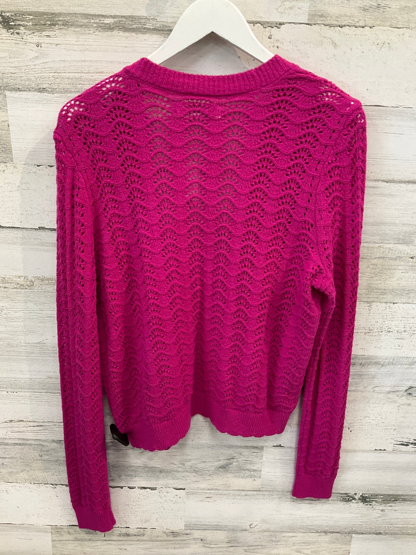 Sweater Cardigan By Loft In Pink, Size: M