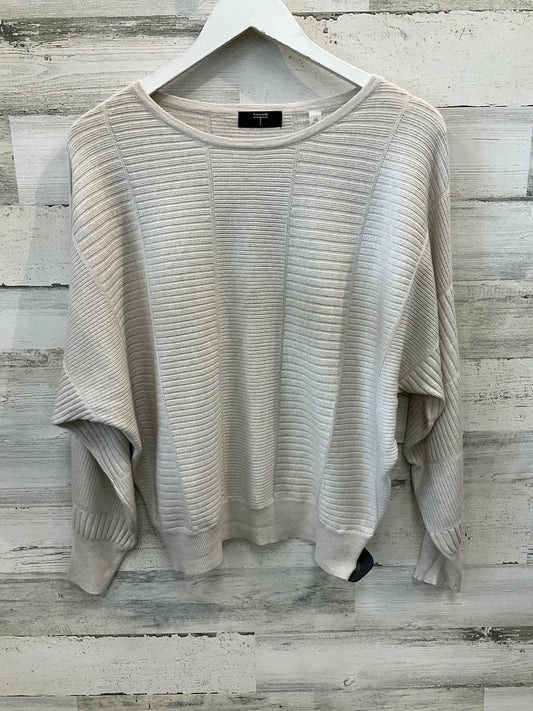 Sweater By Tahari By Arthur Levine In Cream, Size: L