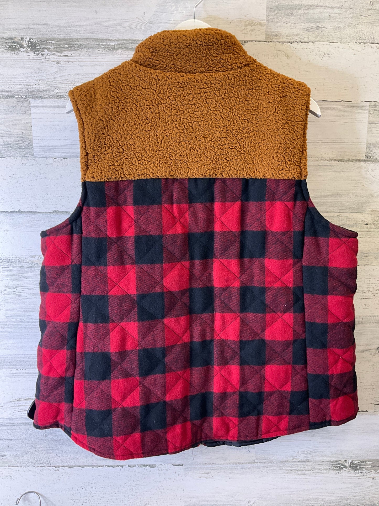 Vest Fleece By Maurices In Black & Red, Size: 1x