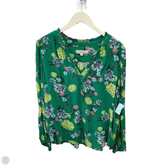 Top Long Sleeve By Loft In Green, Size: Xl