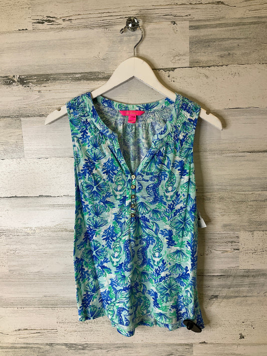 Top Sleeveless By Lilly Pulitzer In Blue & Green, Size: S