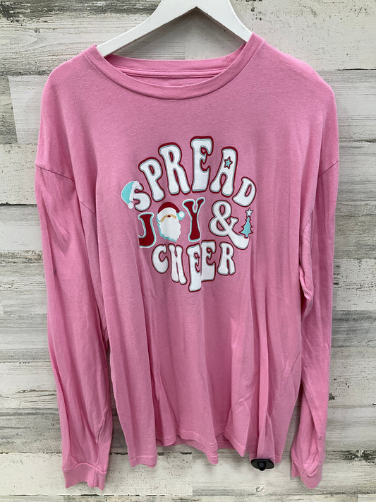 Top Long Sleeve By Clothes Mentor In Pink, Size: Xl