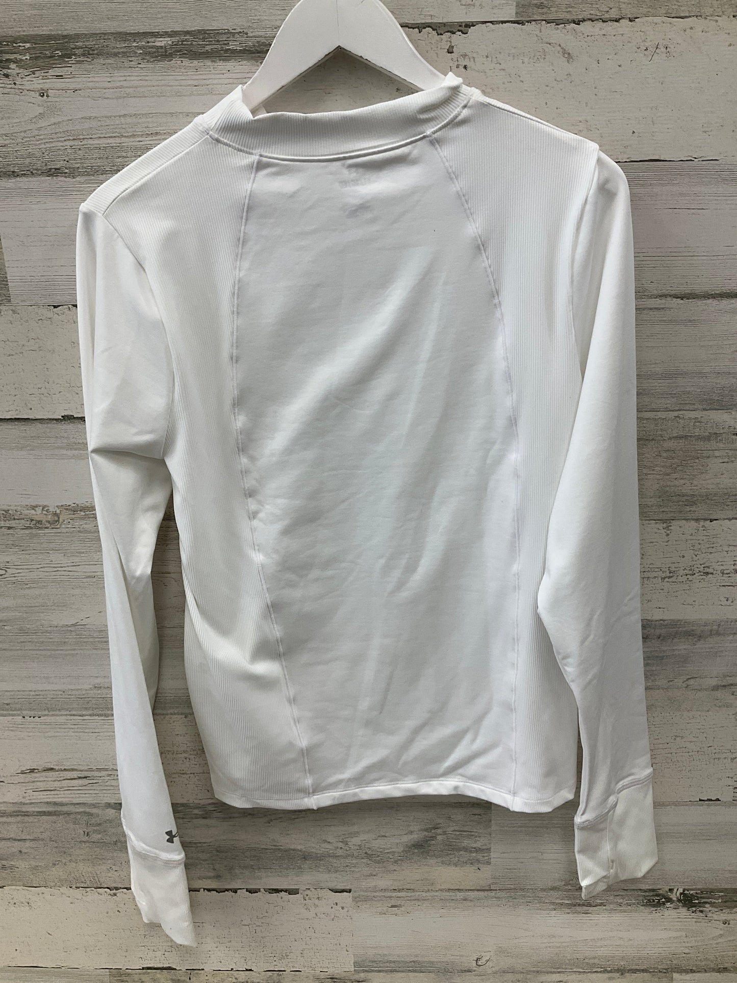 Athletic Top Long Sleeve Collar By Under Armour In White, Size: Xl