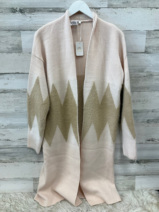 Sweater Cardigan By Clothes Mentor In Pink & Tan, Size: Xl