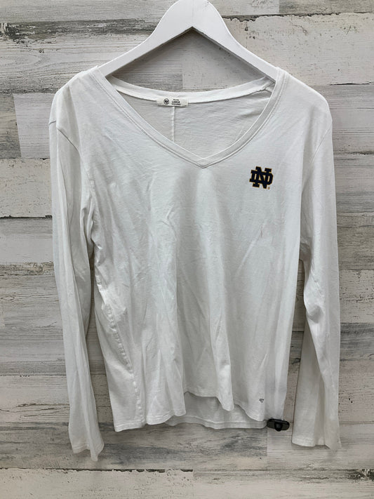 Athletic Top Long Sleeve Crewneck By Clothes Mentor In White, Size: L