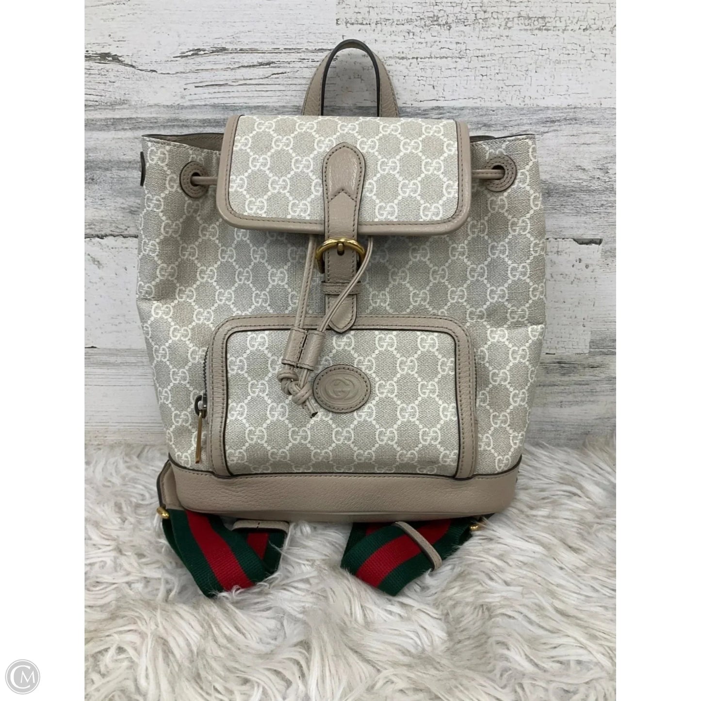 Backpack Luxury Designer By Gucci, Size: Medium
