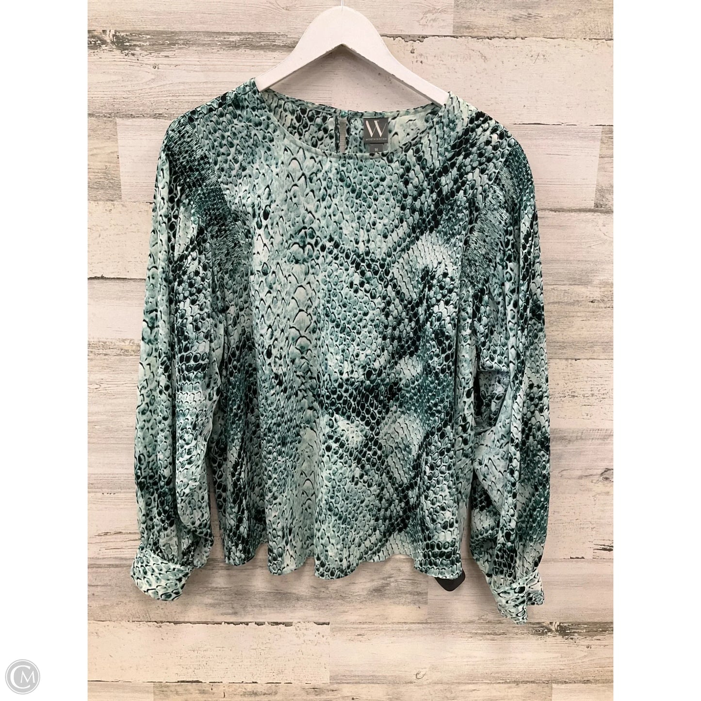 Top Long Sleeve By Worthington In Teal, Size: 1x