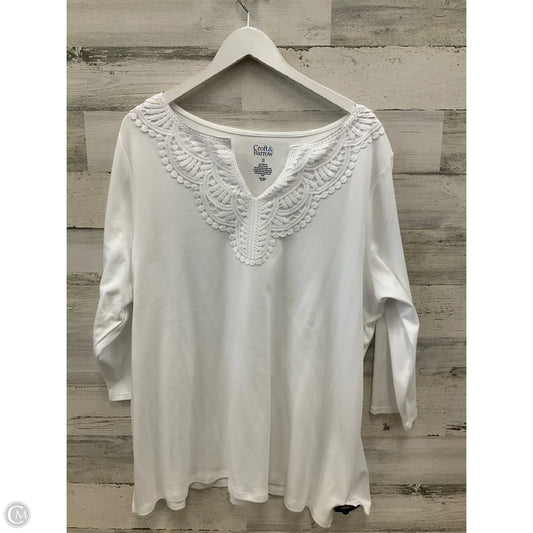 Top 3/4 Sleeve By Croft And Barrow In White, Size: 2x