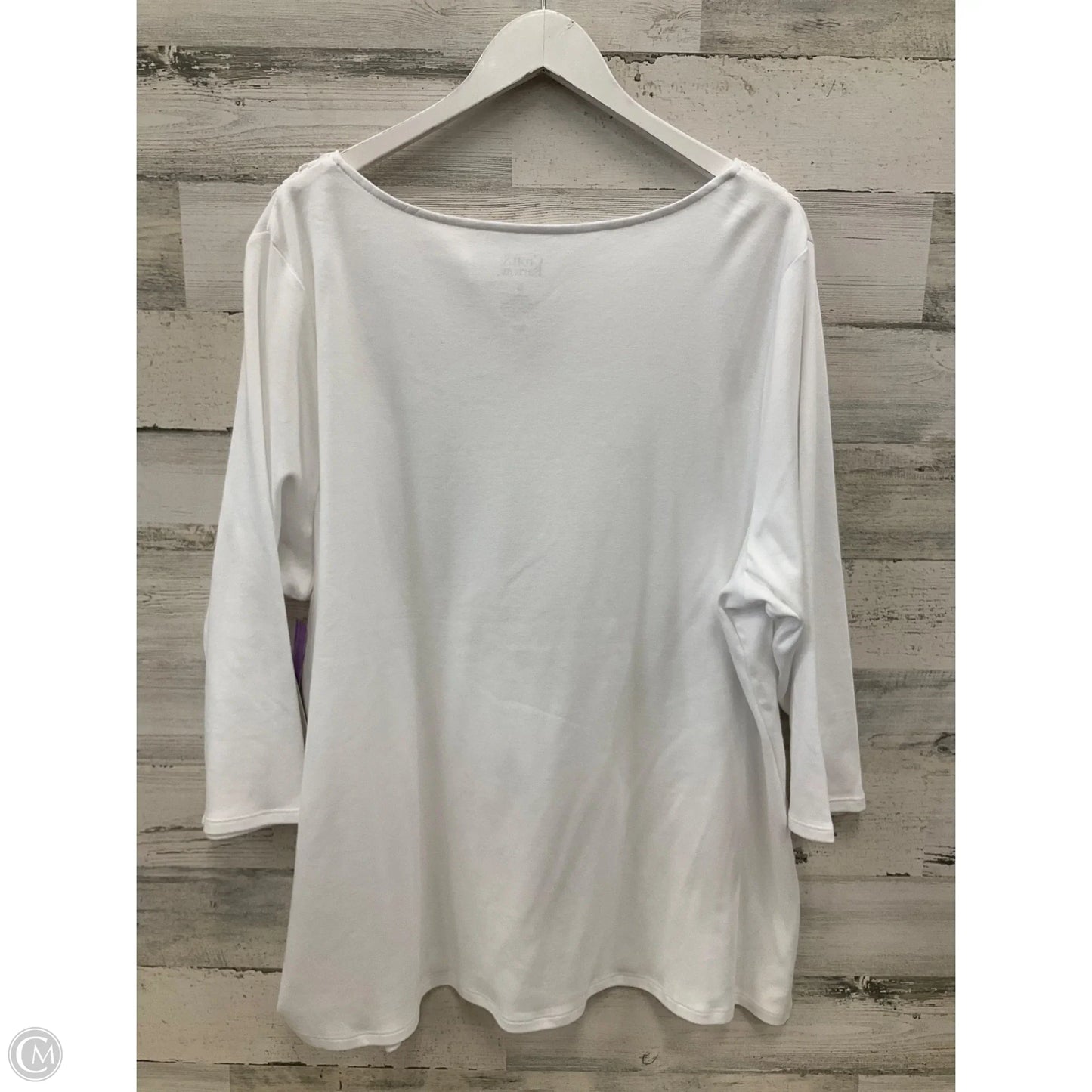 Top 3/4 Sleeve By Croft And Barrow In White, Size: 2x
