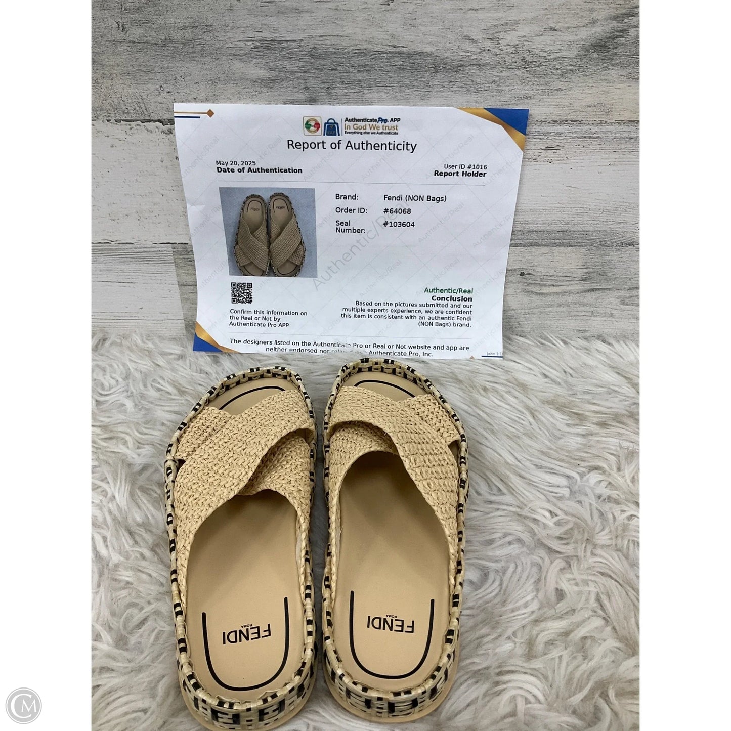 Sandals Luxury Designer By Fendi In Tan, Size: 8