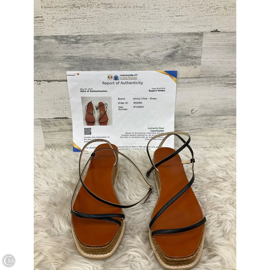 Sandals Luxury Designer By Jimmy Choo In Black, Size: 8.5